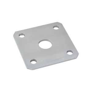 Kotevní deska navařovací k nastavitelným pantům (100x100x5 mm), otvor ø 25 mm, broušená nerez / AISI304 - slide 0