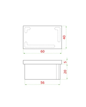 Ukončení - zátka na jekl (60x40x2.0) mm broušená nerez K320 / AISI304 - slide 1