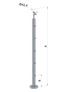 Nerezový sloup, vrchní kotvení, 5děrový koncový