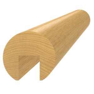 Dřevěný profil (ø42mm/L:3000mm) s drážkou 17x20mm, materiál: buk, broušený povrch bez nátěru, balení: PVC fólie, necinkovaný materiál - slide 0