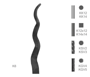 Tyč s kovanou špicí typu K6 - slide 0