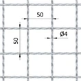 Rebierkové pletené sito - rovné, oko: 50x50mm, priemer pletiva 4mm, rozmer 1000x2000mm, materiál: Nerez /AISI 304 - slide 2