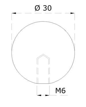 Koule plná se závitem M6 / ø 30mm, broušená nerez K320 / AISI304 - slide 1