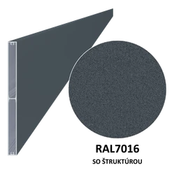 Profil 200x16mm, L-6000mm,práškový lak, štruktúra RAL7016