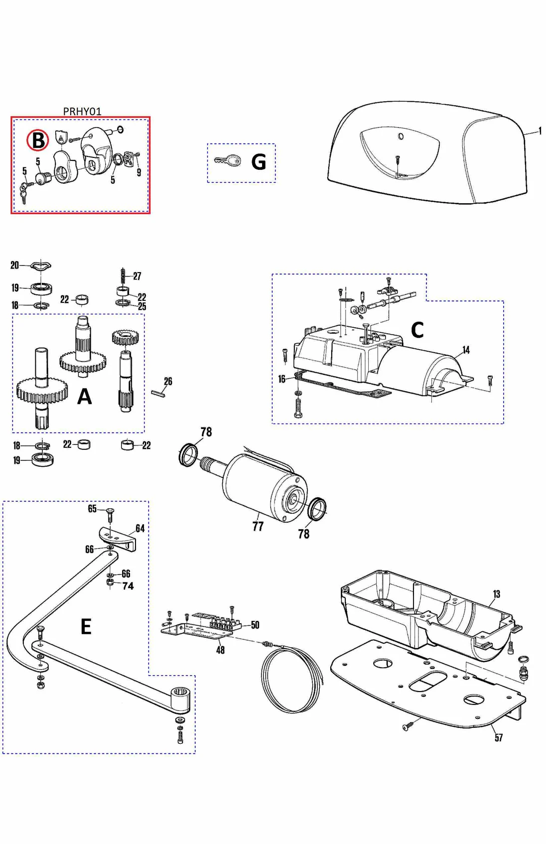 PRHY01 kit zámku pro HYPPO