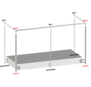 nerezový stĺp, bočné kotvenie rohové, bez výplne, rohový:90°, vrch pevný (ø 42.4x2mm), brúsená nerez K320 /AISI304 - slide 1