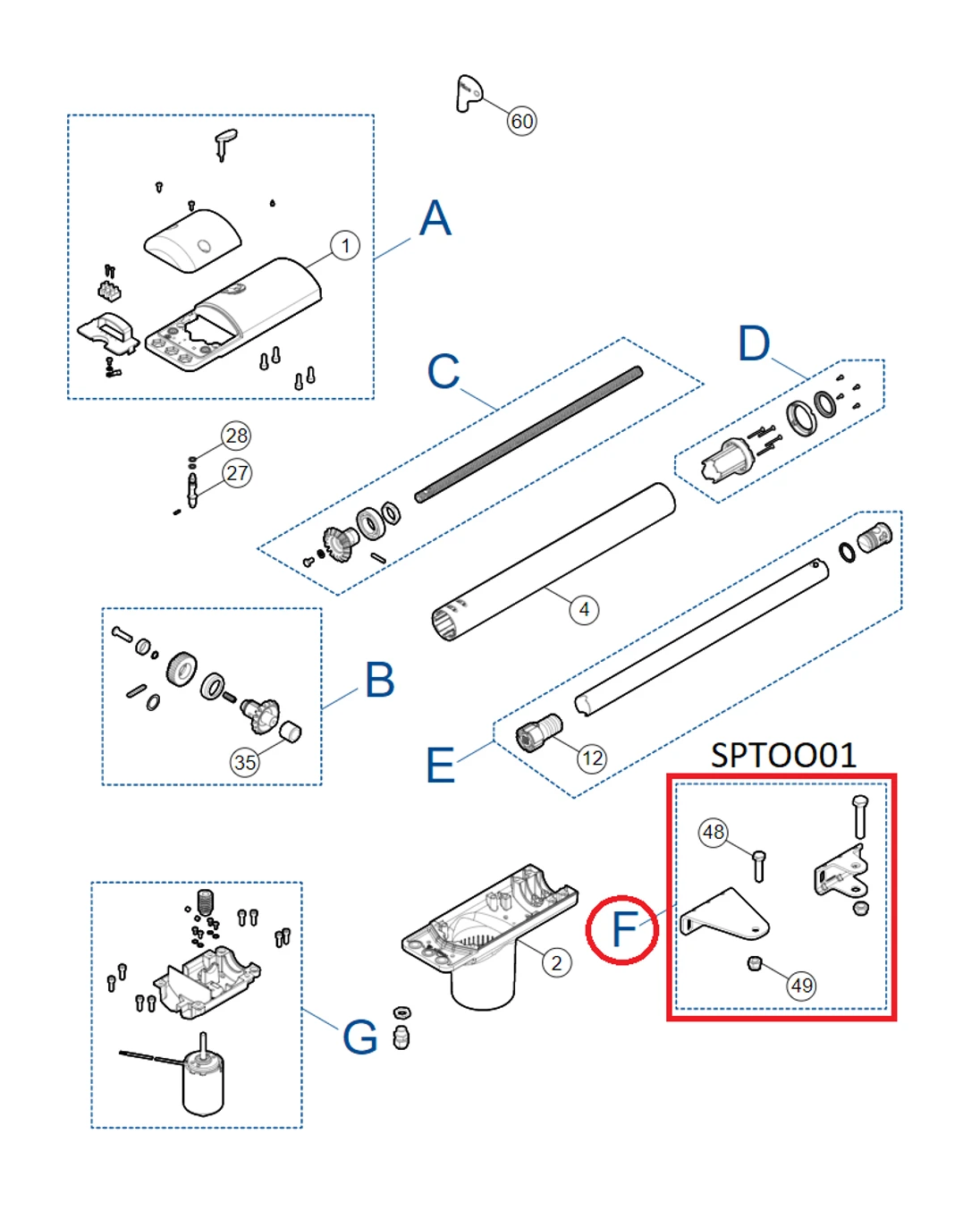 SPTOO001 set držiakov pre TOO3000/3024