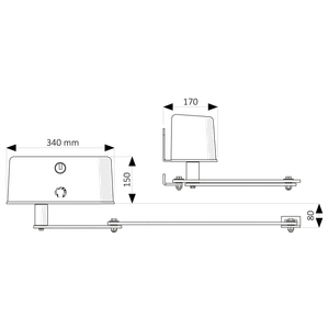 MEWAKIT3 sada pákového pohonu pro jednokřídlou bránu do 4 m/kř., 1x SN-50, 1x CT-202, 1x RX4, 1 pár FT-32, 1x SUB-44R - slide 3