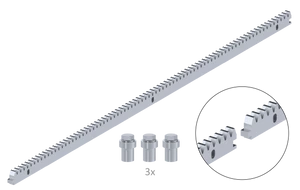 Hřeben kovový 30 x 12 mm, L - 1000 mm, M4, maximálně do 2200 kg, 3x úchyt+šrouby, pozinkovaný se zámkem - slide 0