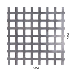 Děrovaný plech čtvercový řadový Fe, otvor: 10x10 mm, rozteč: 15 mm, (1000x2000x1,5 mm) - slide 0