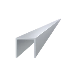 Poškodený U profil 25x25mm, L-6000mm, hliník bez povrchovej úpravy
