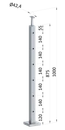 Nerezový sloup, vrchní kotvení, 6děrový průchozí