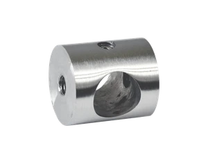 Držák tyče ø 12 mm, plochý, závit M5, broušená nerez AISI304 - slide 0