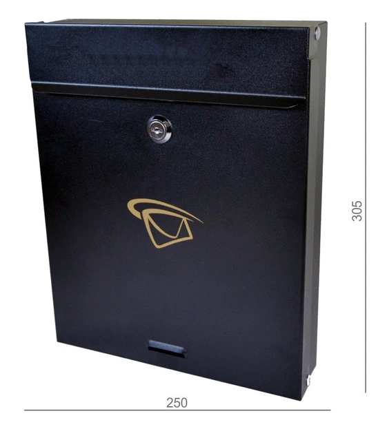 schránka poštová (250x305x60mm), max. formát listu: A4, čierna