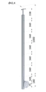 Nerezový stĺp, bočné kotvenie, 5 radový M6, vnútorný, vrch pevný
