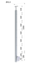 Nerezový sloup, boční kotvení, bez výplně, 5řadový