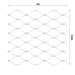 nerezová lanková sieť, 0,8m x 5m (šxd), oko 60x104 mm, hrúbka lanka 2mm, AISI316 (V nerozloženom stave má sieť 5,96m) - slide 0