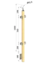 dřevěný sloup, boční kotvení, výplň: sklo, průchozí, vrch nastavitelný (40x40mm), materiál: buk, broušený povrch s nátěrem BORI (bezbarvý)