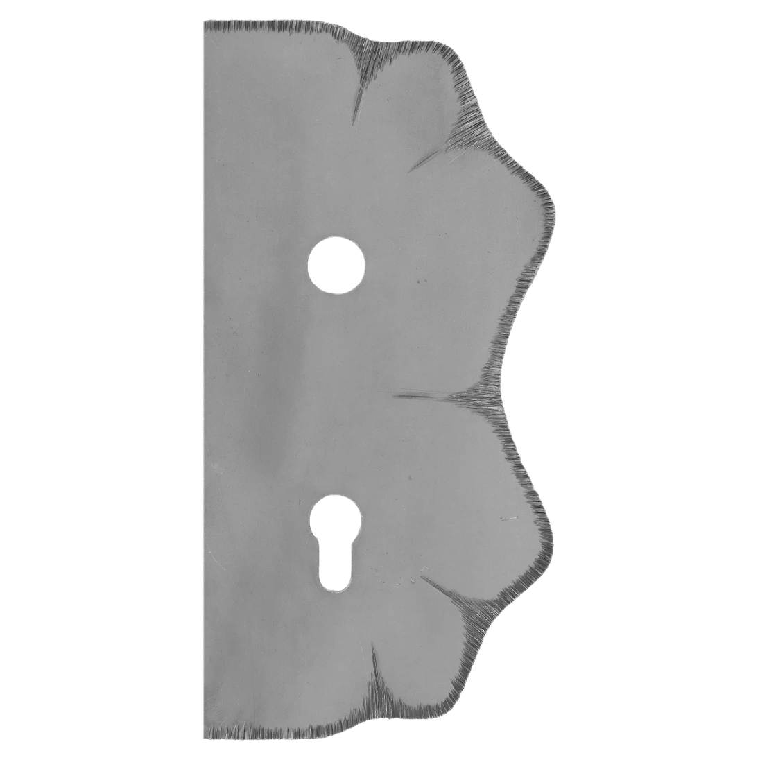 Štít 250x125x3mm s otvory, otvor pro kliku ø 19,5mm, zdobený, pravý, pro zámek ZM90/80