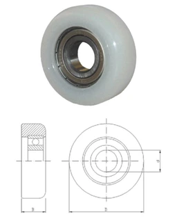 Polyamidové koliesko D-70, d-20, B-22mm s ložiskom