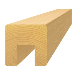 Dřevěný profil (40x40mm/L:3000mm) s drážkou 17x20mm, materiál: buk, broušený povrch bez nátěru, balení: PVC fólie, necinkovaný materiál