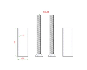 Prechod medzi stĺpom a kotviacou platňou, L = 55 mm - slide 1