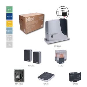 RB1000 sada pre posuvnú bránu do 1000kg, 1x RB1000, 1x RBA3R10, 1x ON2E, 1x OXIBD, 1 pár EPMB, 1x ELDC - slide 0