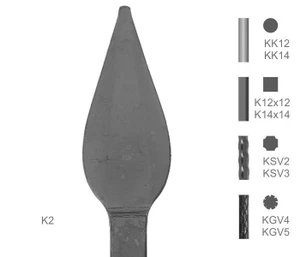 Tyč s kovanou špicí typu K2 - slide 0