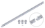 Hřeben kovový 30 x 12 mm, L - 1000 mm, M4, maximálně do 2200 kg, 3x úchyt+šrouby, pozinkovaný se zámkem