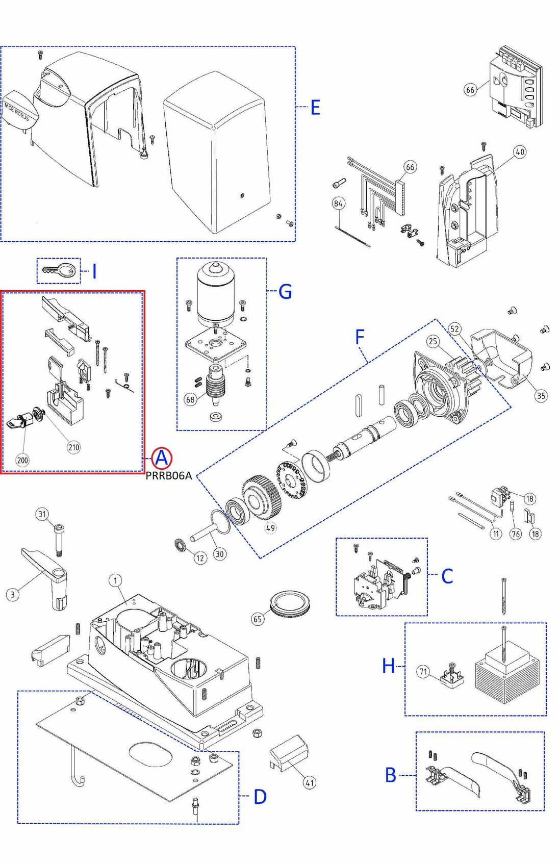 PRRB06A Kit odblokovania pre ROBUS/RUN