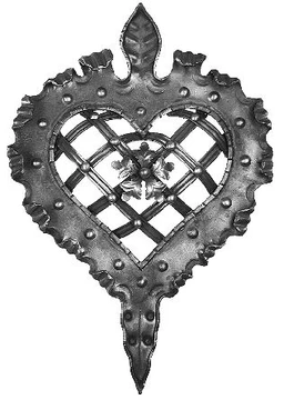 Ornament plechové srdce 510x370mm, bez povrchové úpravy
