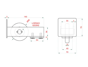 Náběhové kolečko samonosné brány pro profil 70x70x4 mm - slide 2
