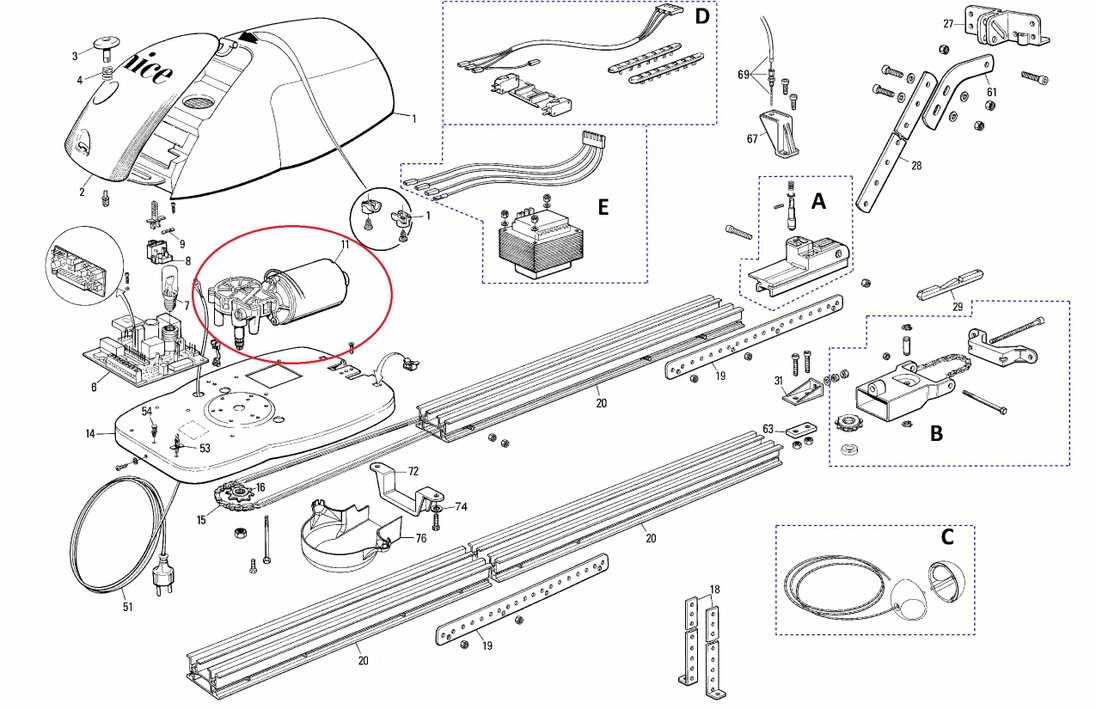 SPA02R01 /MGDC00200/ motor 24V, 26W s převodovkou SP6100