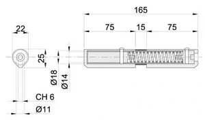 Samozavírací pant dvoudílný 165 mm, navařitelný, nastavitelná síla zavírání pomocí pružiny - slide 2