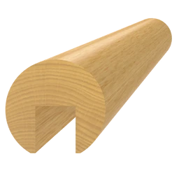 Dřevěný profil (ø42mm/L:3000mm) s drážkou 17x20mm, materiál: buk, broušený povrch bez nátěru, balení: PVC fólie, necinkovaný materiál