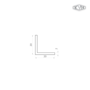 Poškodený L profil 20x20x2mm, L-6000mm, hliník bez povrchovej úpravy - slide 1