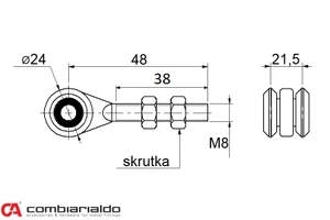 vozík závesný Combi Arialdo, 2 nylonové kolieska, nosnosť 15kg/vozík - slide 1