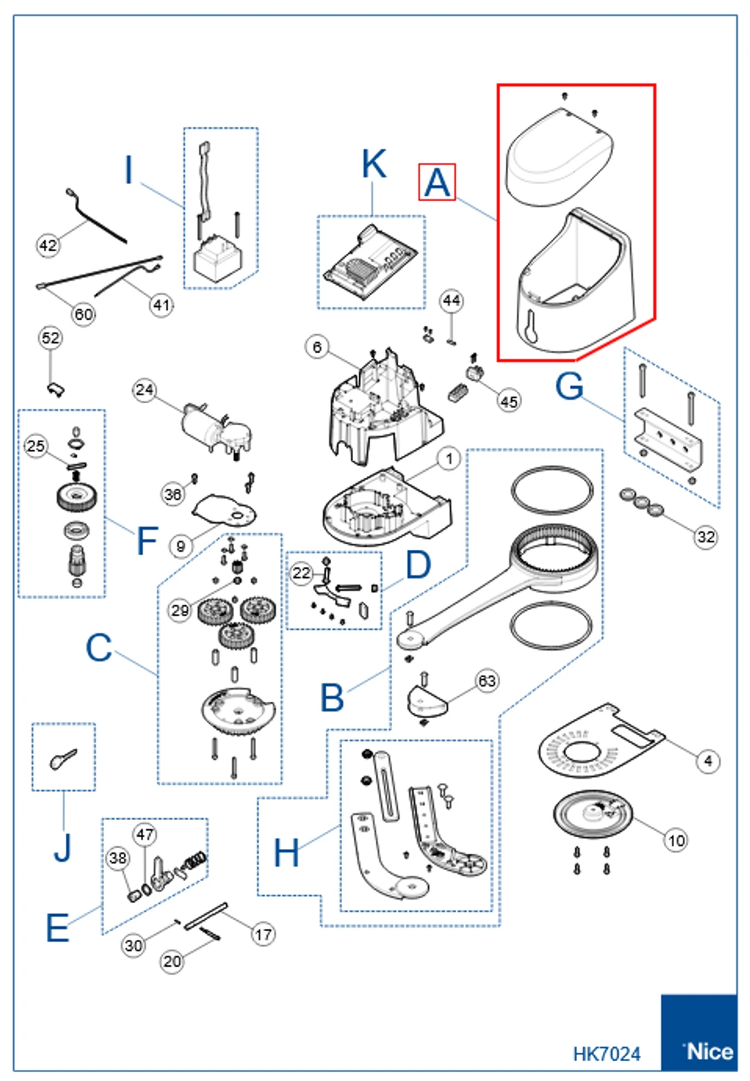 PRHK01 kryt pre HYKE HK7024 nebo HK7224