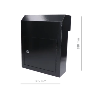 Poštovní schránka (380x305x150mm), tloušťka 1.5mm), Max. formát listu: A4, barva: Prášková černá - slide 0