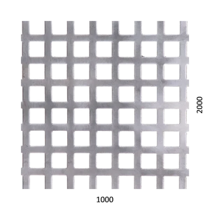 Děrovaný plech čtvercový řadový Zn, otvor: 10 x 10 mm, rozteč: 14 mm, (1000x2000x1,0 mm) - slide 0