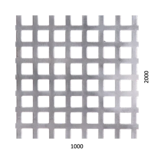 Děrovaný plech čtvercový řadový Zn, otvor: 10 x 10 mm, rozteč: 14 mm, (1000x2000x1,0 mm) - slide 0