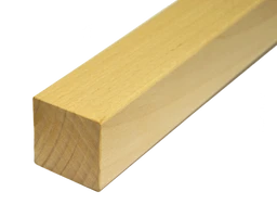 Dřevěný profil čtvercový (40x40 mm) materiál: buk, broušený povrch bez nátěru, balení: PVC fólie