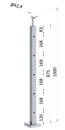 Nerezový sloup, vrchní kotvení, 5děrový koncový