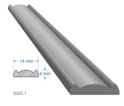 Pásovina plochá 14x4x2000mm s oblúčikom, mäkká, cena za KUS