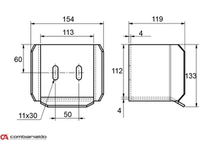 MEDIO-Klasik nerezový samonosný systém 98x98x5mm pre posuvné brány do 500kg/8,5m otvor (C399M-IX 1x6m nerezový profil, C395M/IX 2ks, C397M-IX 1ks, C396M-IX 1 ks), nerez AISI304 bez povrch. úpravy - slide 3