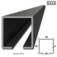 C profil 70x70x4mm čierny Fe, dĺžka 5m