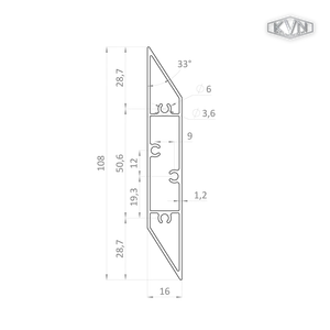 profil na výplň 108x16mm, materiál EN AW-6060 T66,práškové lakovanie so štruktúrou,odtieň ORECH,dĺžka 6000mm, cena za kus - slide 1