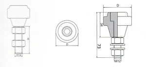 Polyamidové vodící kolečko D-34mm, H-39mm, M12 pro horní vedení posuvných bran - slide 1