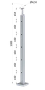 Nerezový sloup, vrchní kotvení, 5děrový koncový