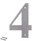 Číslo domové 4, (156x1.5mm), s dierami, brúsená nerez K320 / AISI 304